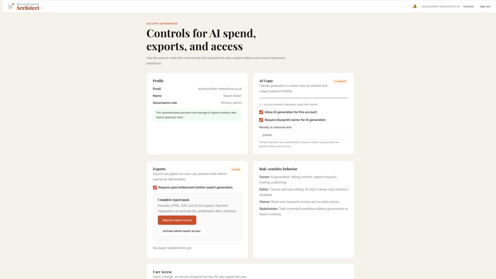 As you work through the phases, the platform becomes more and more usable — even if you paused after Phase 2, you'd have a functional blueprint editor with export capabilities. The later phases add collaboration and polish, but the core value is there from the start.